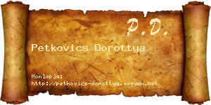 Petkovics Dorottya névjegykártya